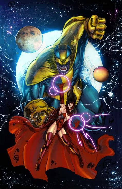 Thanos Vs Scarlet Witch By Brian Balleno Wip Colours By Bryan Magnaye