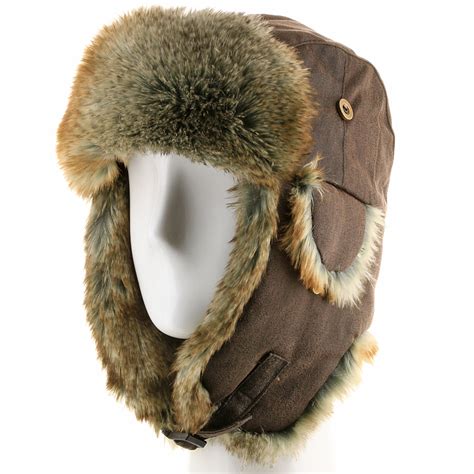 Ultrafino Ushanka Trooper Russian Pilot Aviator Leather Winter Trapper Hat Sizes Ebay