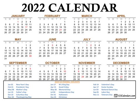 2022 Yearly Blank Calendar Template Free Printable Templates Zohal
