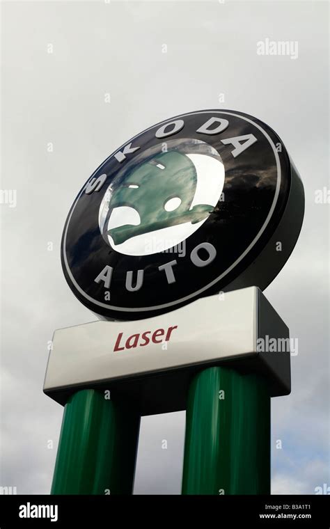 A Skoda Auto Car Dealership Sign In The Uk Stock Photo Alamy