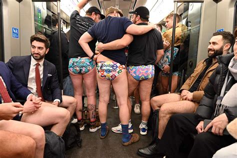 london passengers travel without pants for no trousers tube ride