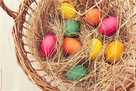 Easter Eggs In A Basket By Stocksy Contributor Elisabeth Coelfen