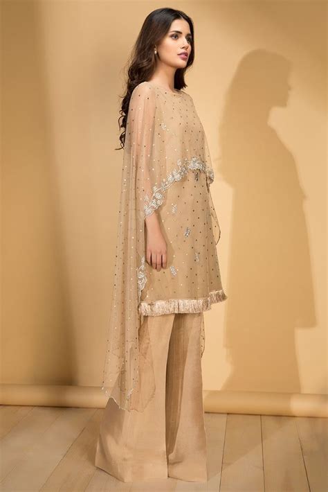 Cotton Net Self Printed Embroidered Shirt Pakistani Dresses