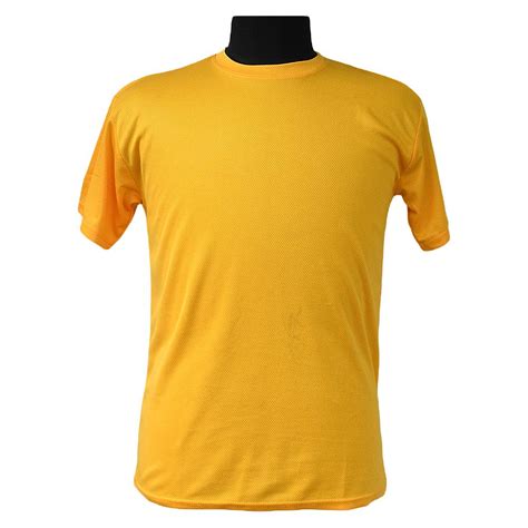 Micro Polyester Round Neck Golden Yellow Sports T Shirt Rs 75 Piece