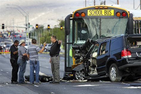 2 Die After Suv Crashes Into School Bus On Decatur Las Vegas Sun
