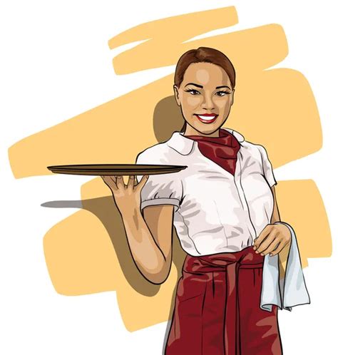 Waitress Stock Vectors Royalty Free Waitress Illustrations