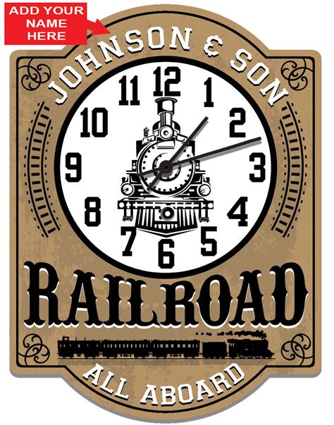 Railroad Locomotive Personalized Wall Clock