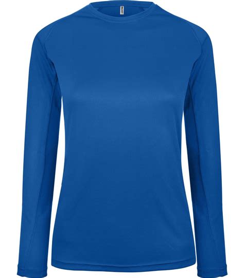 Womens Long Sleeved Sports T Shirt Royal Blue