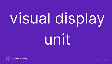 Visual Display Unit Meaning Of Visual Display Unit Definition Of