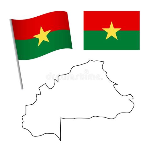 Burkina Faso Flag And Map Stock Illustration Illustration Of Vector