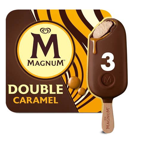Magnum Double Caramel Ice Cream 3 X 88 Ml Ice Cream Cones Sticks