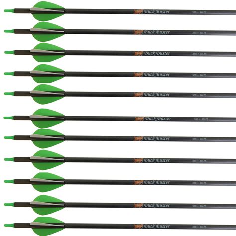 Victory Archery Exclusive Buck Buster Carbon Arrows 350 Spine 12 Pack
