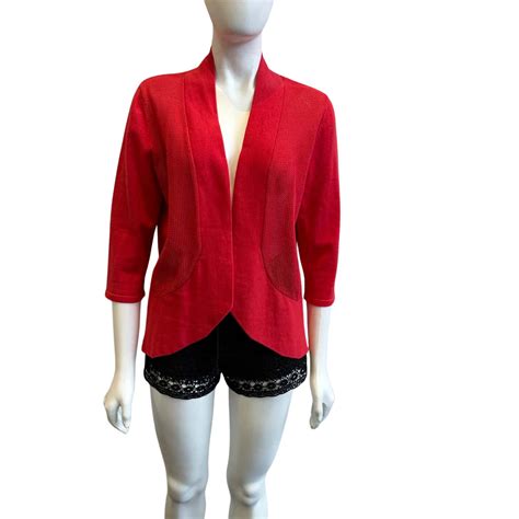 Black Pepper Womens Size M Open Cardigan Red S