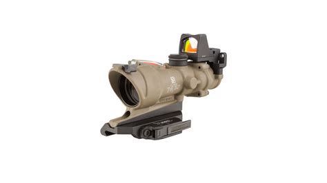 Trijicon 4x32 Acog Ecos Riflescope W Backup Iron Sights And Red Dot
