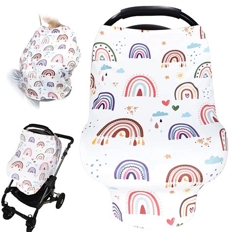 Rainbow Baby Car Seat Cover Girls Infant Carseat Canopy