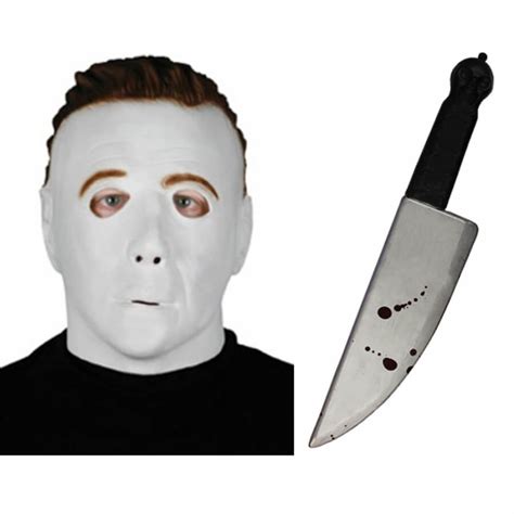 Official Licensed Michael Myers Mask And Bloody Knife Fancy Dress