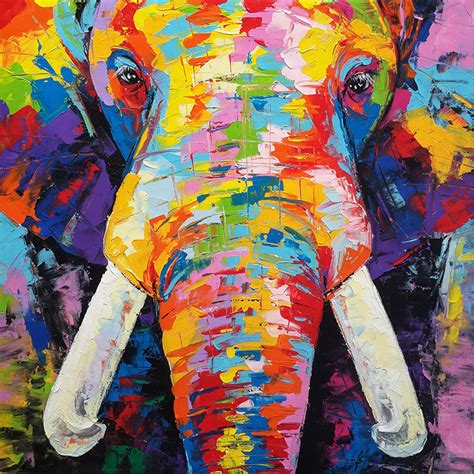 Abstract Elephant Painting Buy Affordable Art Online L Royal Thai Art
