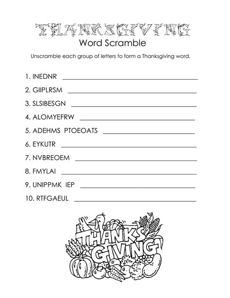 Free Printable Fall Word Unscramble Games For Senior Adults Free