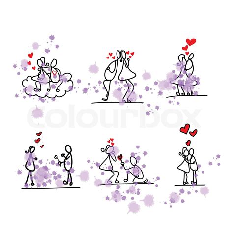 Cartoon Hand Drawn Love Stock Vector Colourbox