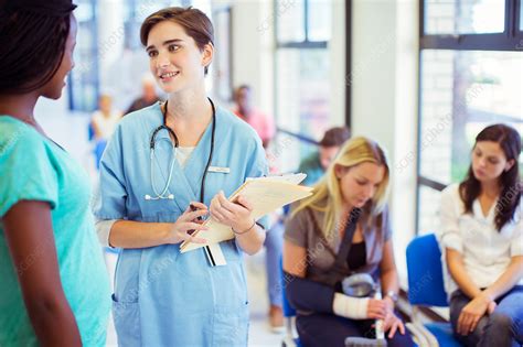 Nurse And Patient Talking In Hospital Stock Image F0147616