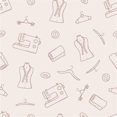 Premium Vector Seamless Pattern Tools For Sewing And Needlework