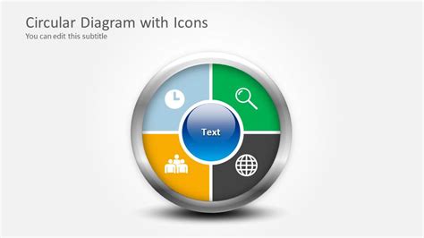 4 Step Circular Diagram With Icons For Powerpoint Slidemodel