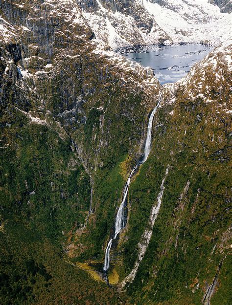 sutherland falls and lake quill aerial … license image 70300518 image professionals
