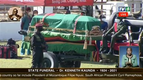 Coffin Of Zambias Founding President Kaunda Arrives For State Memorial Afp Youtube