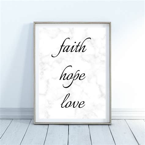 Faith Hope Love Printable Art Bible Verse Print Christian Etsy