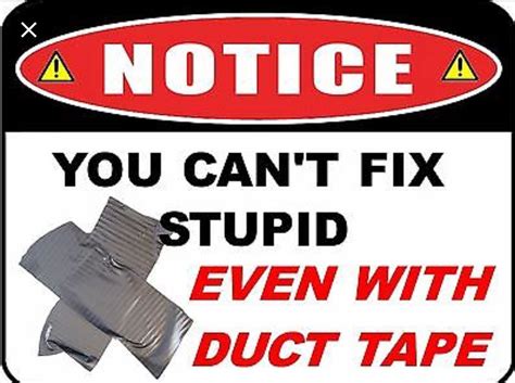Pin By Michelle Cameron On Humorous Funny Signs Duct Tape Cant Fix Stupid