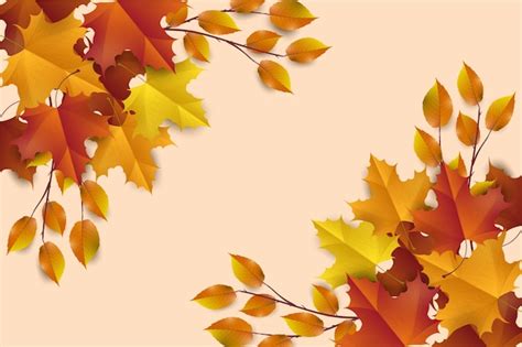 Free Vector Realistic Autumn Leaves Background