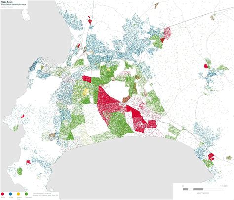 Map Cape Town Popolation Density By Race South African History Online