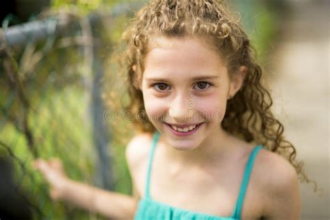 Happy 9 Years Old Girl On Summer Stock Image Image Of Smile Little