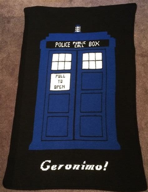 Doctor Who Tardis Geronimo Crochet Blanket Pattern Only Etsy