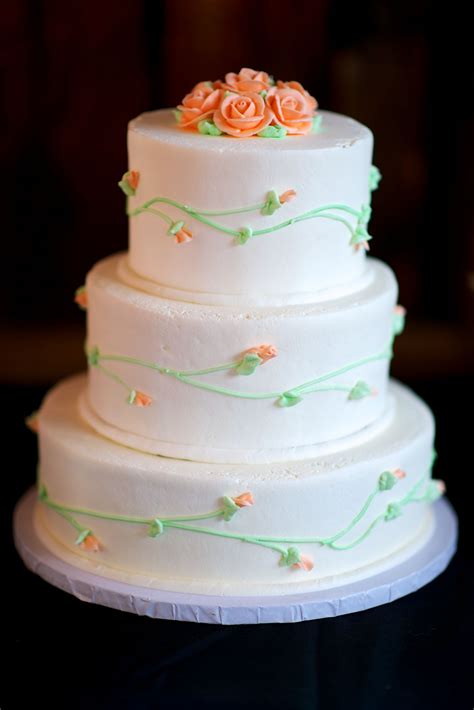 Green Orange And White Wedding Cake