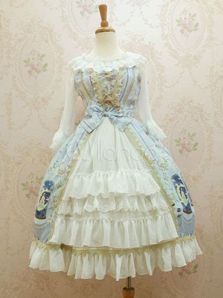 Sweet Lolita Dress Jsk Light Blue Printed Lolita Jumper Skirt