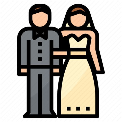 Bride Groom Love Married Wedding Icon