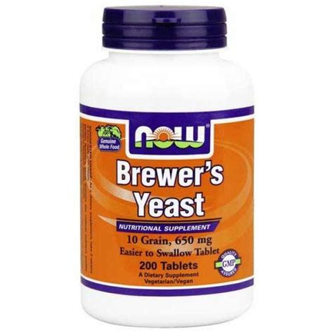 Return this item for free. Now Foods Brewers Yeast 10 Grain 200 Tablets