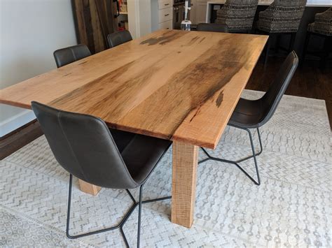 Maple live edge end table. Hand Crafted Solid Curly Ambrosia Maple Dining Table Minimalist Style by William Ney, LLC ...