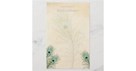 peacock feathers stationery zazzle