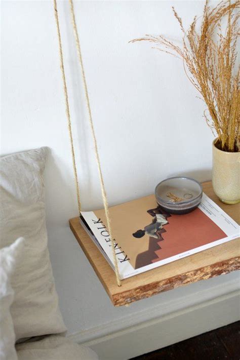 Were Totally Into This Hanging Nightstand Diy Diy Hanging Shelves