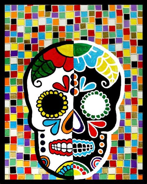 A Lovely Giclee Print Of My Opposites Attract Sugar Skull Day Of