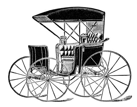 Horse Drawn Carriage Clip Art Vintage Transportation Image Black And
