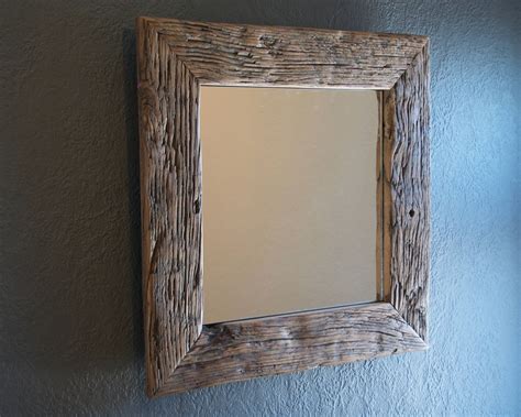 Square Rustic Oak Mirror Etsy Mirror Rustic Oak