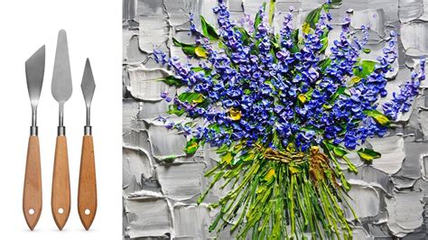 Challenge 13 Flower Bouquet Acrylic Palette Knife Painting Youtube