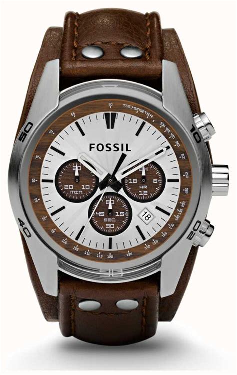 Examples include bones, shells, exoskeletons, stone imprints of animals or microbes, objects preserved in amber, hair. Fossil Mens Sports Chronograph Brown Leather Strap Watch ...