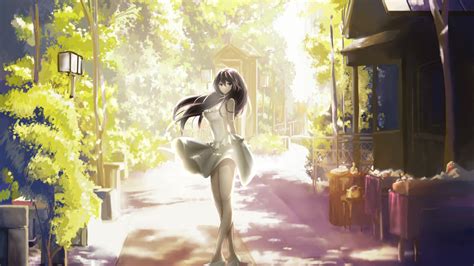 2560x1440 Anime Girl In Beautiful Dress Outdoors 4k 1440p