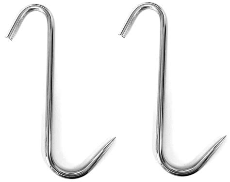 2pc 9 heavy duty and thick alazco stainless steel meat processing butcher hook wild game