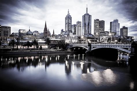 Melbourne Print Black And White Photography Melbourne City Skyline