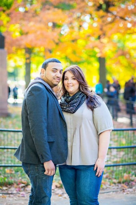 Real Curvy Engagement Central Park Fall Engagement The Pretty Pear Bride Plus Size Bridal